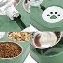 Home 3 in 1 Cat Drinking Dog Feeder Bowl Water Bottle Stainless Steel Automatic