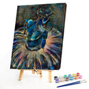 DIY Oil Paint by Numbers Blue Girl Hand Painted Acrylic Coloring Picture