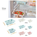 Adjustable Refrigerator Storage Rack Fridge Drawer Kitchen Organizer (Blue)