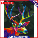 Colored Elk No Frame Pictures By Number DIY Digital Coding Oil Painting for Home