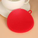 Silicone Dish Bowl Cleaning Brushes Scouring Pad Pot Pan Wash Brushes Red