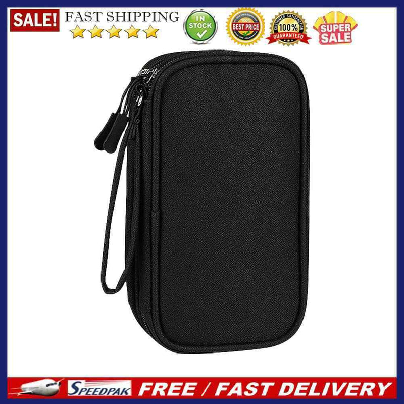 Portable Digital Organizer Charger Cable Wires Power Bank Zipper Storage Pouc