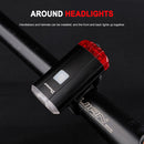 Bike Helmet Light Rechargeable Front Rear Headlight Bicycle Safety Warning Lamp