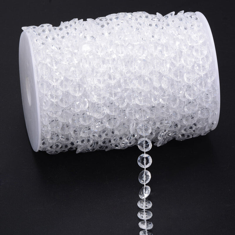 99FT Garland Diamonds Acrylic Crystal Bead Curtain DIY Party Decor Home Home