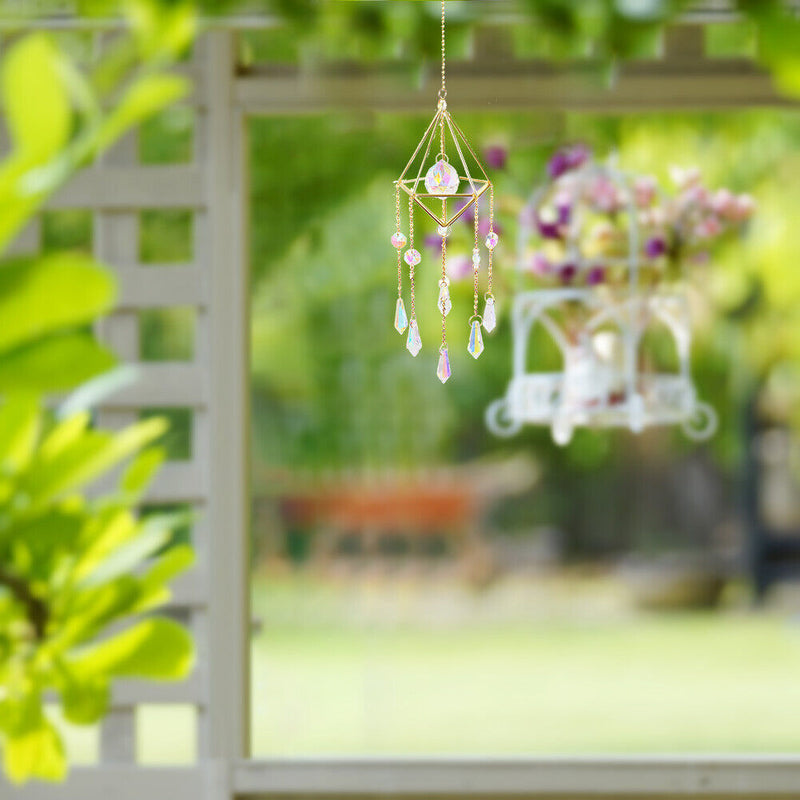 Crystal Windchimes Ornament Lighting Ball Home Hanging Pendant Decor (E) Newly