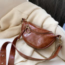 Women Solid Color Shoulder Bags PU Leather Classic Retro Purse Messenger Handbag