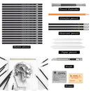 Eraser Roll Up Case Kit Artist Art Painting Supplies Sketch Drawing Pencils Set