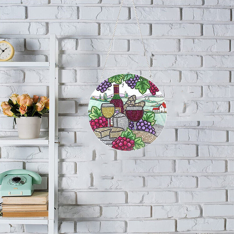 DIY Special Diamond Painting Pendant Kit Round Art Ornament Handmade Craft