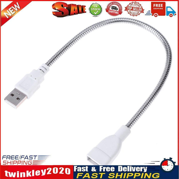 USB Male to Female Extension LED Light Adapter Cable Metal Flexible Tube Newly