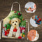 #A Christmas Dog Print Apron Linen Waterproof Cooking Bibs Sleeveless Kitchen