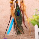 Dream Catcher Keychain Peacock Feather Car Key Ring Women Girl Jewelry Gift