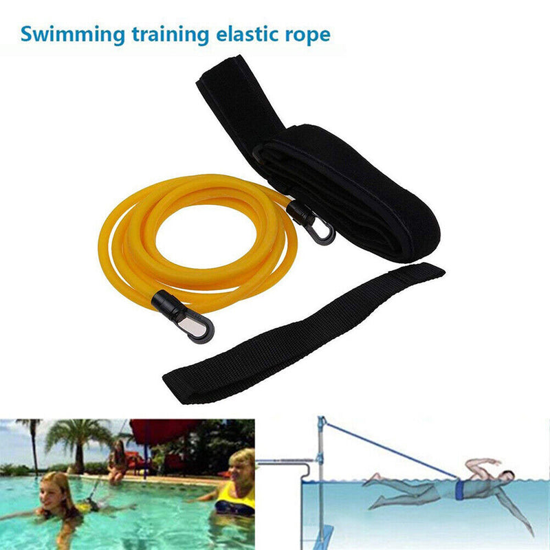 Swim Training Exercise Belts Rope Swimming Harness Resistance Band (Yellow)