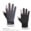 5pcs 2 Cut Finger Fishing Anti-slip Breathable Cycling Gloves (Grey)