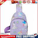 Children Cute Cartoon Print Nylon Chest Bags Mini Crossbody Bags (Purple)