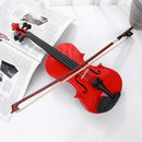 Wood 1/8 Size Handmade Acoustic Violin Red Fiddle for Beginner Learning