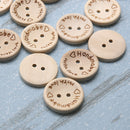 (100pcs/pack) Handmade with love Buttons Scrapbooking Sewing 25mm