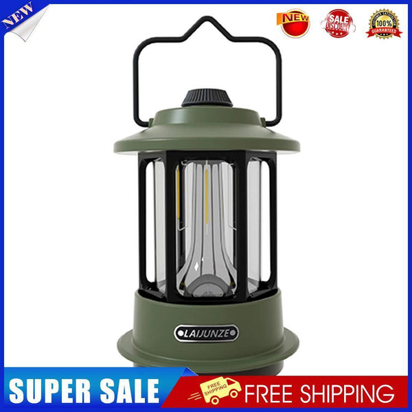 Retro Outdoor Camping Lamp Type-C USB Rechargeable Portable Lantern (Green)