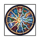 Partial Embroidery Sun Moon Constellation 11CT Stamped Canvas Cross Stitch Kits