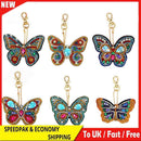 6pcs DIY Full Drill Special Shaped Diamond Painting Butterfly Keychain Pendant