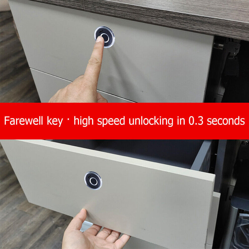 Smart Drawer File Cabinet Fingerprint Lock Anti-Theft Security Padlock Kit