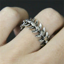 Male Fashion Geometric Biker Metal Wedding Rock Fish Bone Ring Punk Gothic