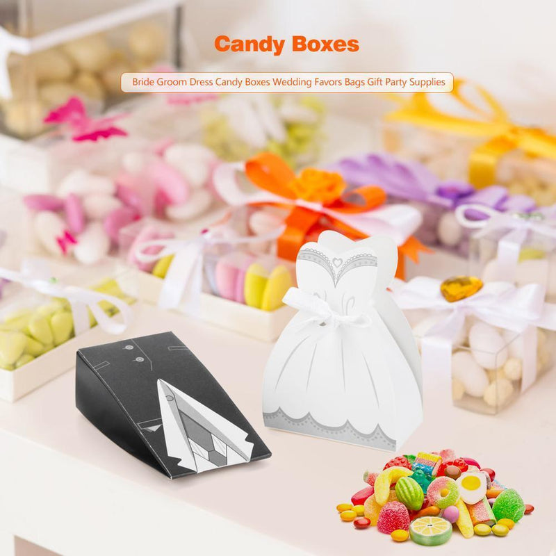 50pcs Wedding Favors Gift Candy Box Package Birthday Party Favor Bag with R