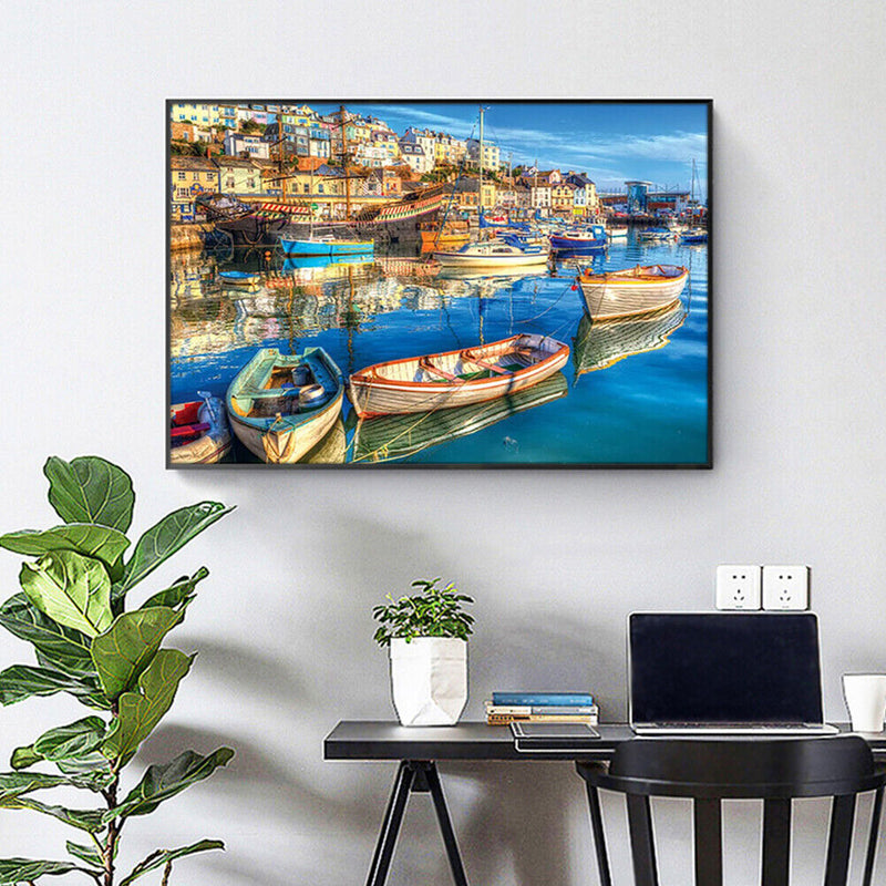 Painting By Numbers DIY Ship Hand Painted Canvas Oil Art Picture Gift Craft Kit