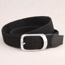 Women Men Woven Elastic Canvas Braided Stretch Straps Simple Pin Buckle Belt