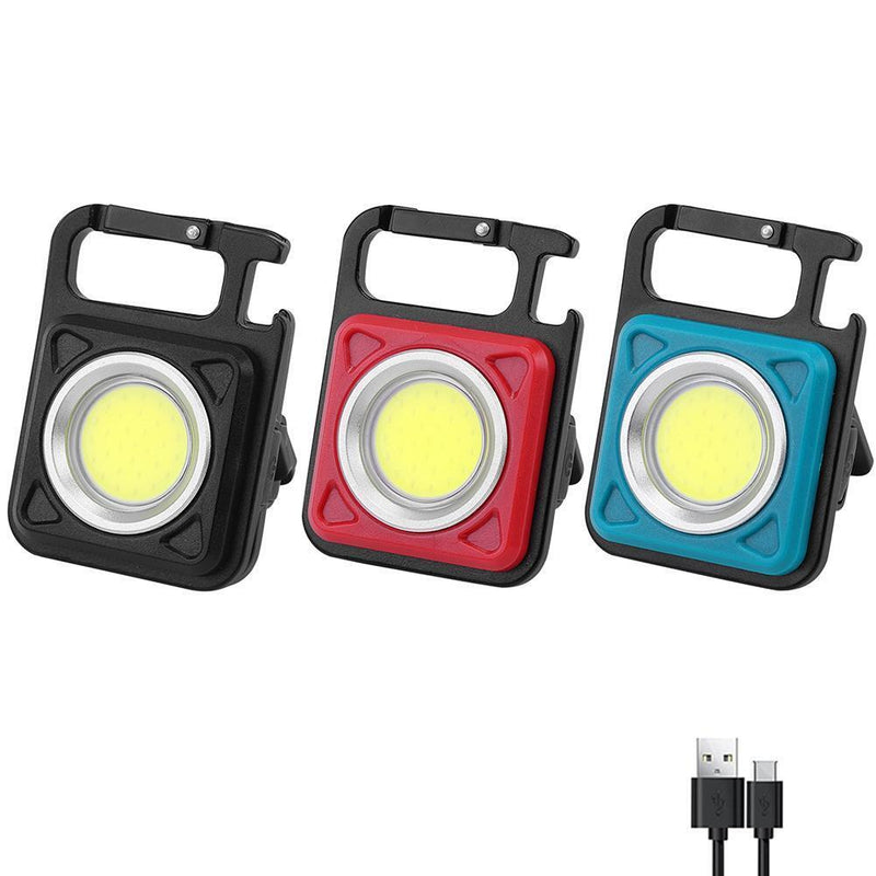 COB Flashlight Portable Magnetic Repair Working Lamp Mini Key Light (Blue)