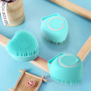 Dog Bath Brush Massage Gloves Silicone Comb Cat Shower Grooming (Blue) Newly
