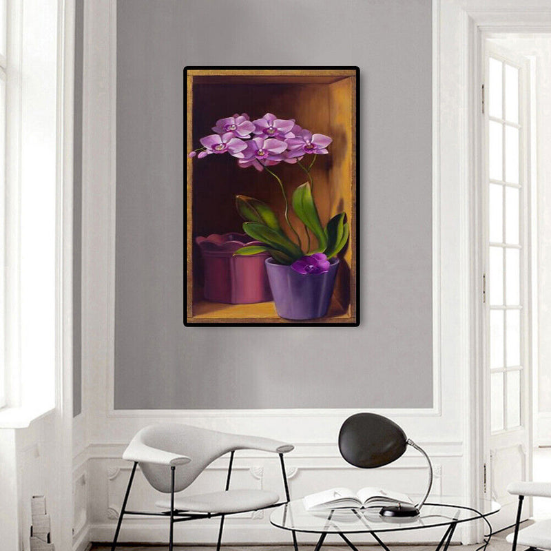 Corner Butterfly Orchid Oil Paint By Numbers DIY Frameless Drawing Picture Cr