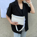 Women Solid Evening Clutch Shoulder Handbags PU Leather Totes Bags (White)