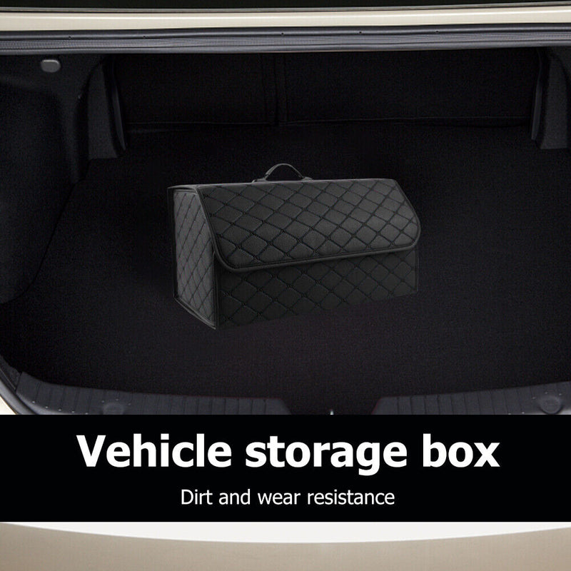Car Trunk Organizer Multiuse Tools Storage Bag (Large Black+Black Line)