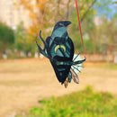 Window Hanging Crow Witch Ornament Stained Glass Home Wall Garden Decor Newly