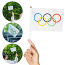 Fabric Fade Resistant Five Ring Pattern Held Flags Hand Flag Olympics Style