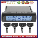Solar Car TPMS Black White Screen 4 Sensor Tire Pressure Monitoring Alarm S