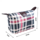 Portable Waterproof Print PU Cosmetic Bag Travel Toiletry Wash Bag (Lattice