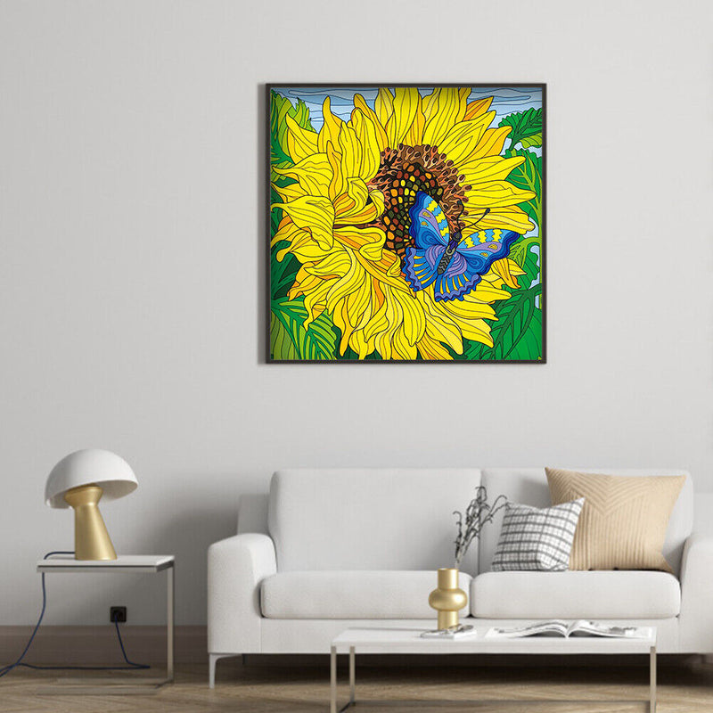 Diamond Painting Partial Special Drill Sunflower butterfly Picture of Rhin