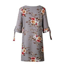 Floral Print Dresses Loose Women Summer Half Sleeve Clothing Plus Size Dress