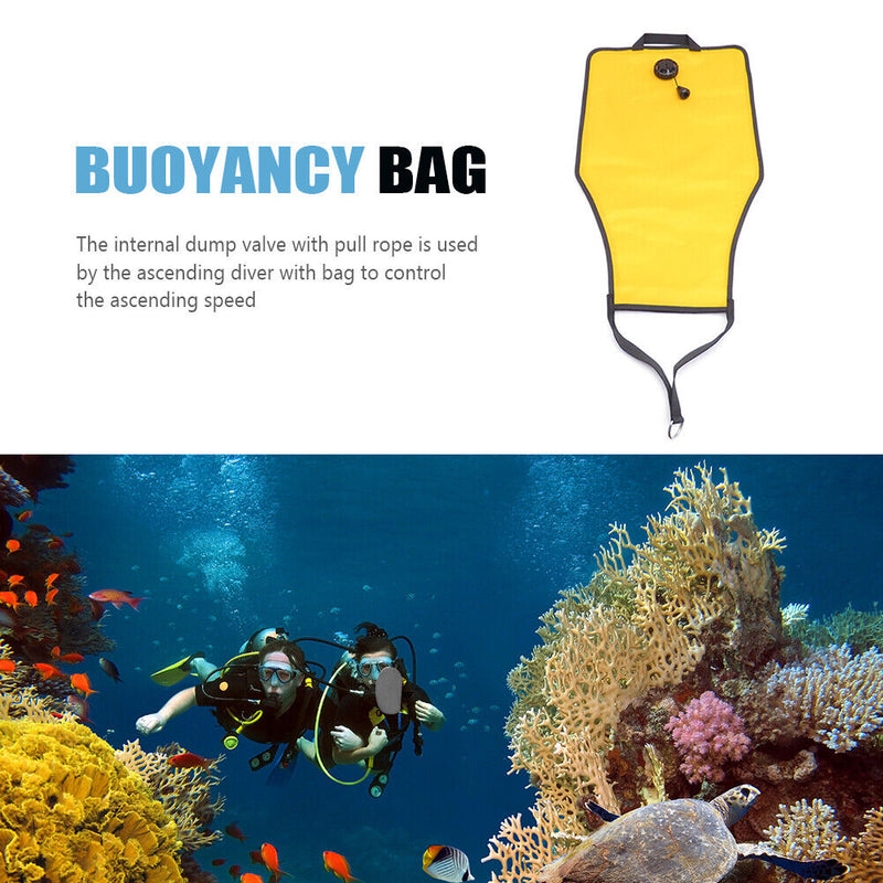 30lbs Scuba Diving Lift Bag Underwater Snorkeling Salvage Bag w/Dump Valve