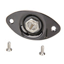 Electric Bass Guitar Jack 1/4 Output Input Socket with Oval Plate (Black)