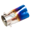 Stainless Steel Car Exhaust Tip Bolt-on Heart Edge 2.5 inch Inlet (Blue) Newly