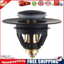 Stainless Steel Bathroom Sink Plug Wash Basin Bounce Drain Filter (Black)