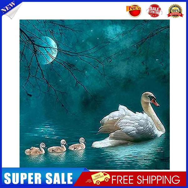 5D Diamond Painting Kit Swan Lake Full Round Drill Rhinestone DIY Wall Arts