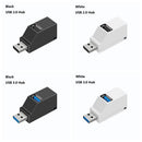 Universal Data Transfer Mini Portable Adapter 3 Ports USB 3.0 Hub Splitter Box