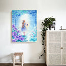 Frameless Girl with Lamp Oil Paint By Numbers DIY Kit Handmade Drawing On Canvas