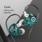 GK G1 Wired Earphone Dynamic HIFI Noise Cancelling Earbuds (Cyan No Mic)