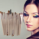 15Pcs Makup Brushes Tool Set Eyeshadow Eye Brush Kits?Brown Coffee? Newly