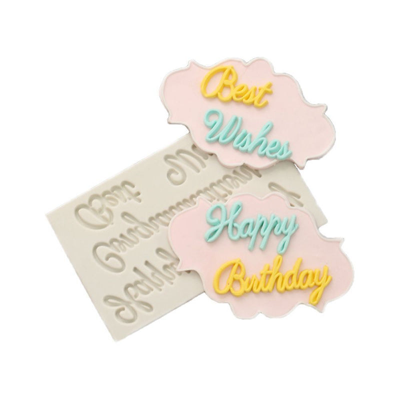 Wishes Biscuit Mould Cake Decorating Tool Pastry Making Letters Silicone Mold