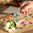 Sealing Stamp Wax Spoon Wood Handle Seal Bead Furnace Stove Pot (Dark Blue)